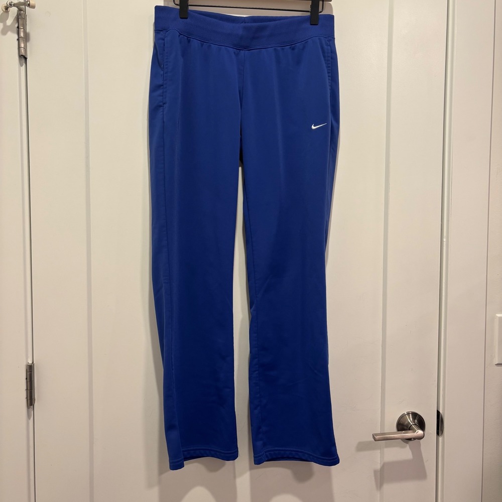 Nike The Athletic Dept Womens Royal Blue Straight Leg Track Pants Medium